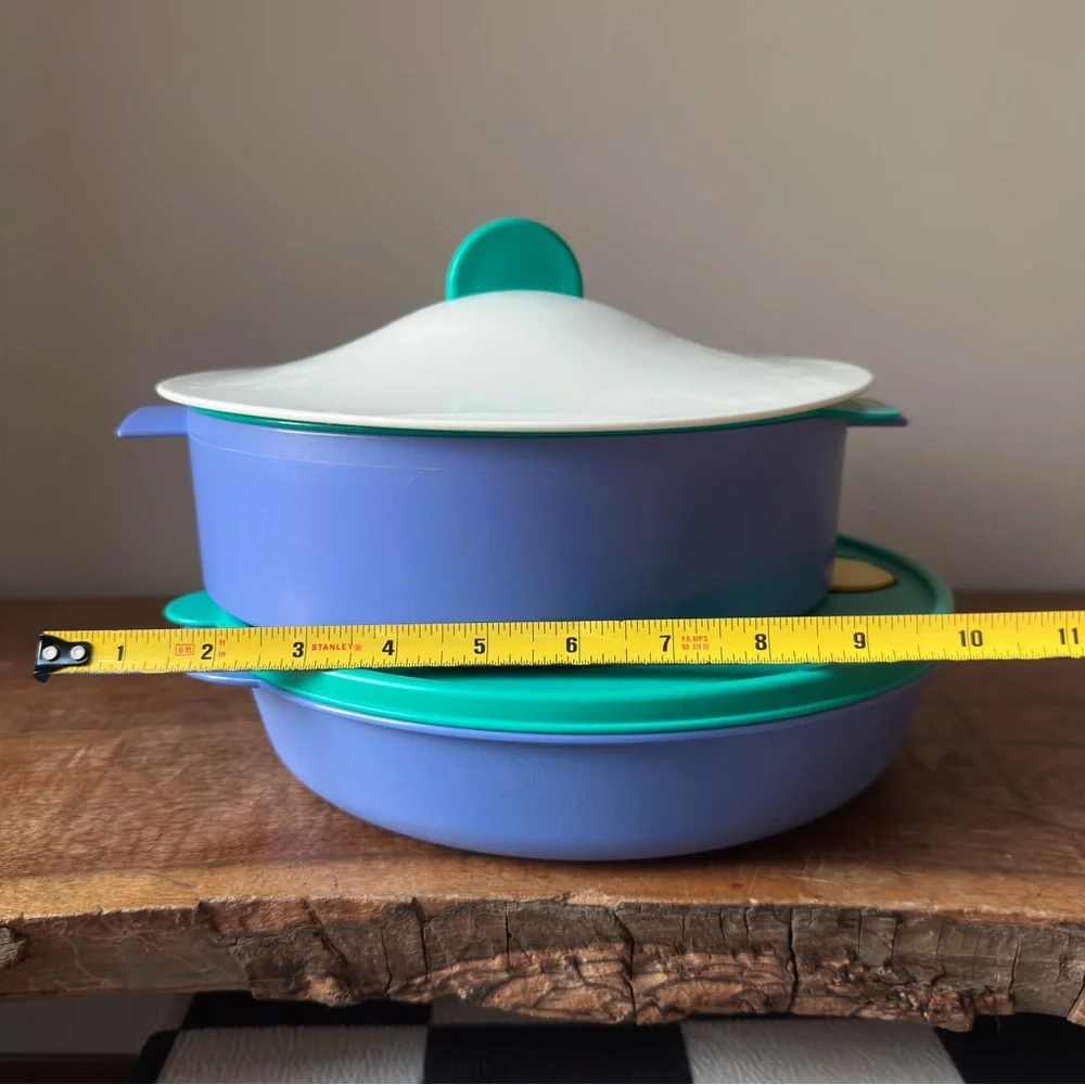 Vintage Tupperware Microsteamer 3 Piece Steamer Rice Cooker Memphis Design Style
